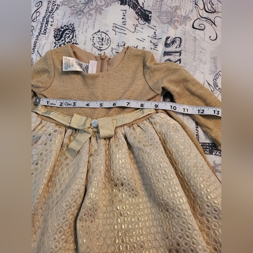 Bonnie Baby girl fancy gold dress size 12M - Picture 7 of 9